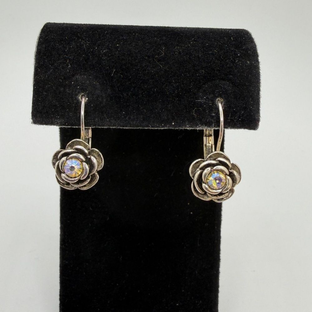 Vintage Premier Designs "Primrose" Aurora Borealis lever back dangle earrings!